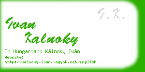 ivan kalnoky business card
